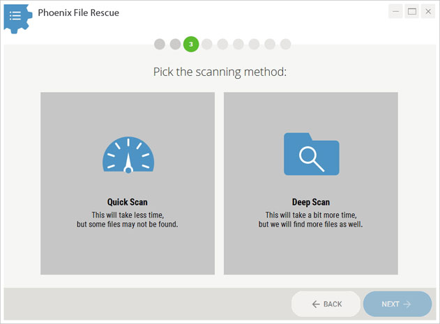 Select additional scanning options